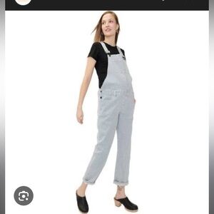 Hatch Railroad Stripe Denim Overalls 2